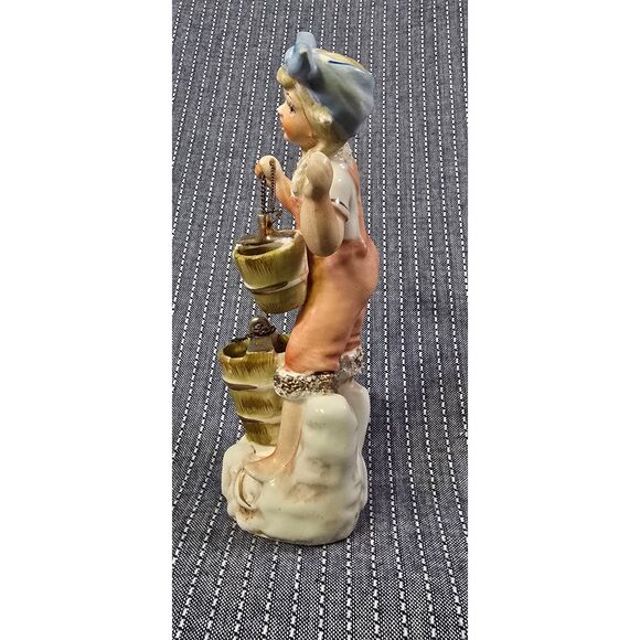 Vintage 1950's Porcelain Ceramic Girl with water Buckets Figurine - Picture 6 of 8